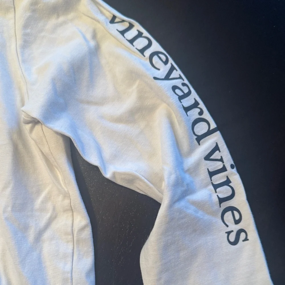 Vineyard Vines Kids White Long Sleeve Tee with Logo